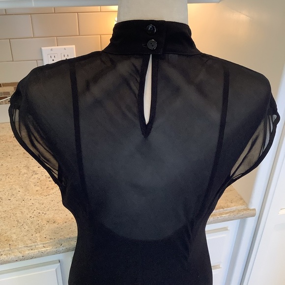 Donna Ricco Black Cap Sleeve Gown NWOT Size 14 Cocktail - Picture 7 of 10